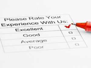 Excellent experience checkbox in customer service survey