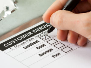 Excellent experience checkbox in customer service survey form